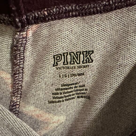 Victorias Secret PINK Holiday Hearts Candy Cane Pajama Set Size L - Picture 7 of 10